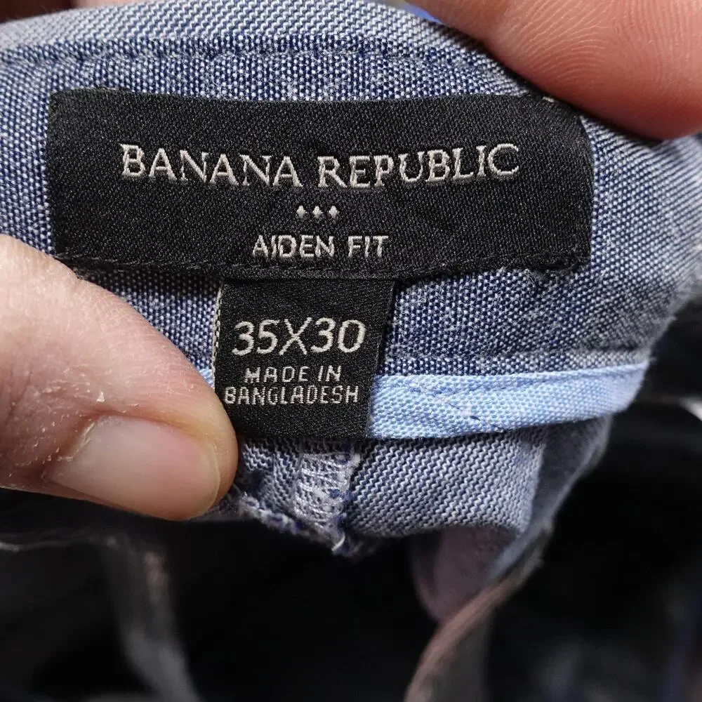 Banana Republic Pants‎ Mens 35x30 (36x28) Gray Aiden Fit Chino Flat Front Casual